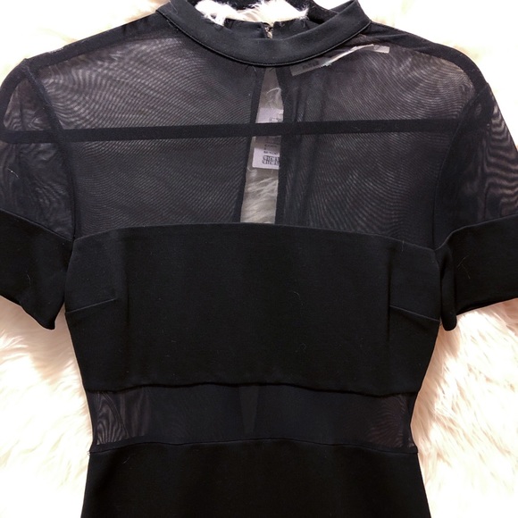 Black fitted mesh dress - Picture 2 of 3